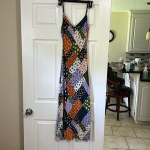 Nasty Gal Size 6 Maxi Patchwork Dress Sun dress Fitted Low Back Flowy